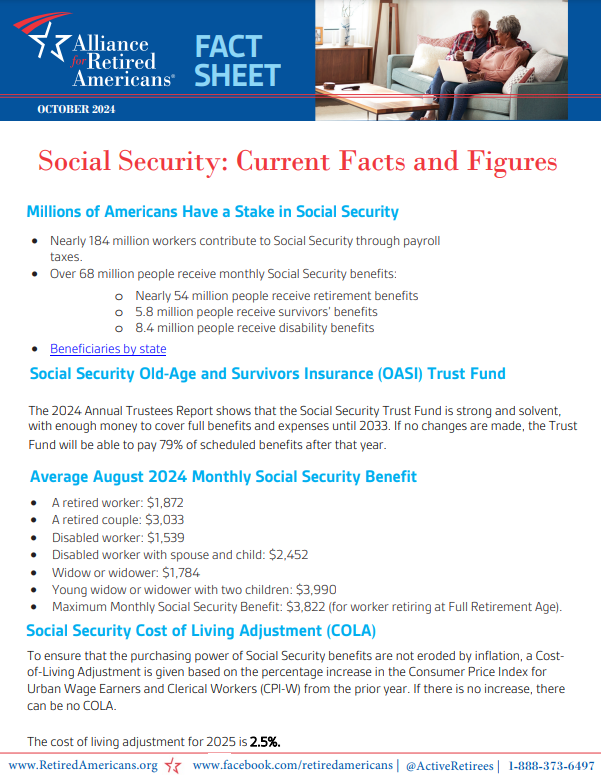 Fact Sheet: Social Security: Current Facts and Figures