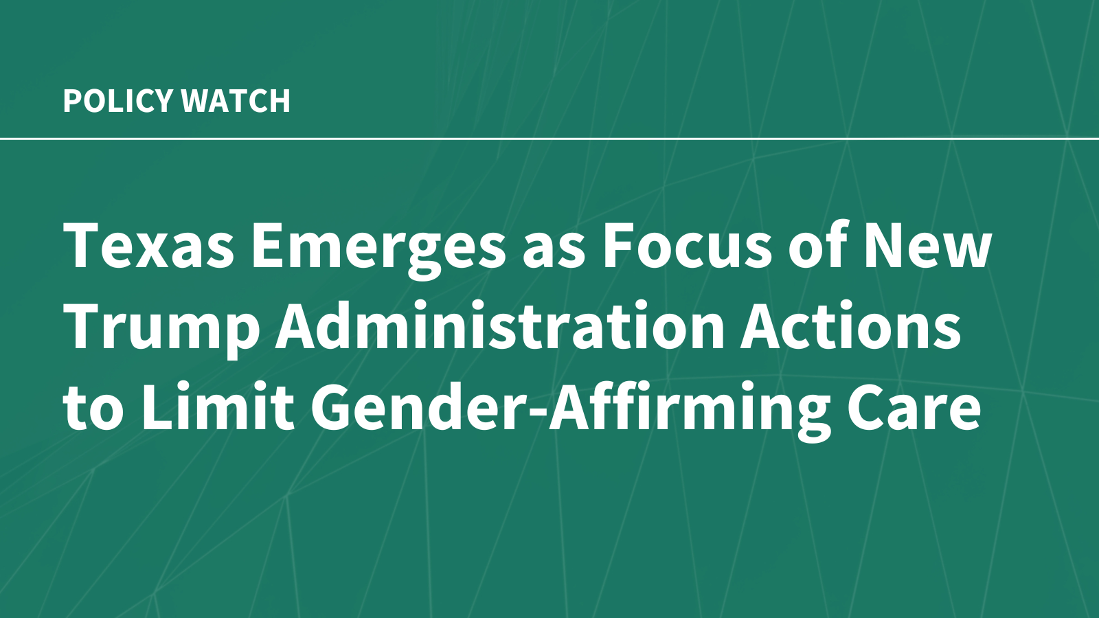 Texas Emerges as Focus of New Trump Administration Actions to Limit Gender-Affirming Care